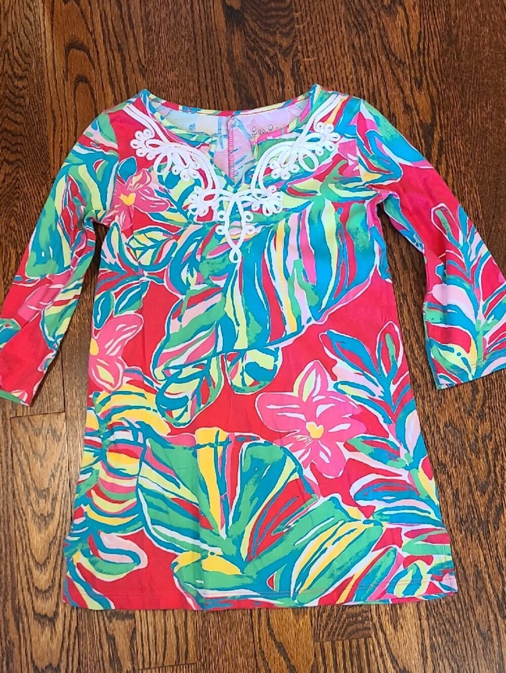 Lilly Pulitzer Bundle Girls Bright Pink & Multi Floral Casual Dress Small 4-5 - Picture 13 of 16